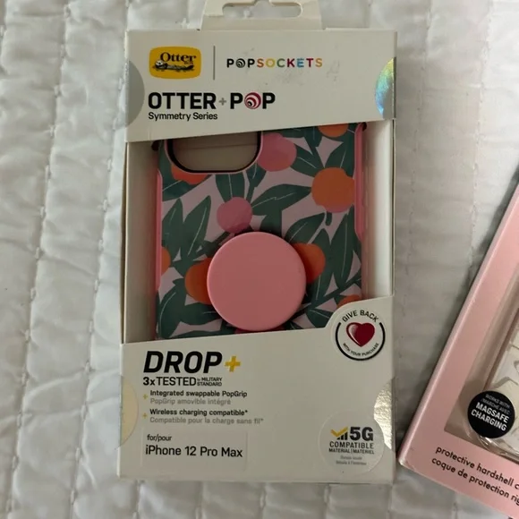 Bundle 2 iPhone cases for 12 PRO MAX NIB OTTER BOX/POPSOCKETS AND KATE SPADE